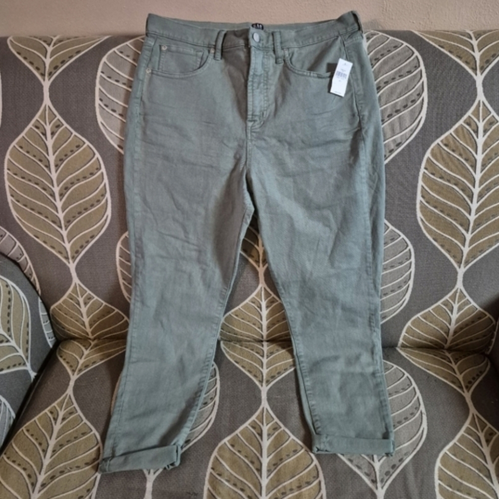 New Gap Denim Womens Size 31 True Skinny Green Jeans Nwt